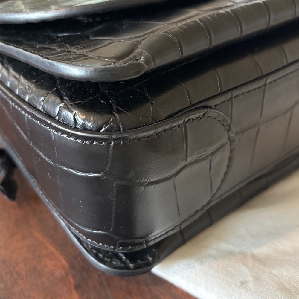 Cuyana Black Croc Embossed Shoulder Bag - Picture 9 of 12